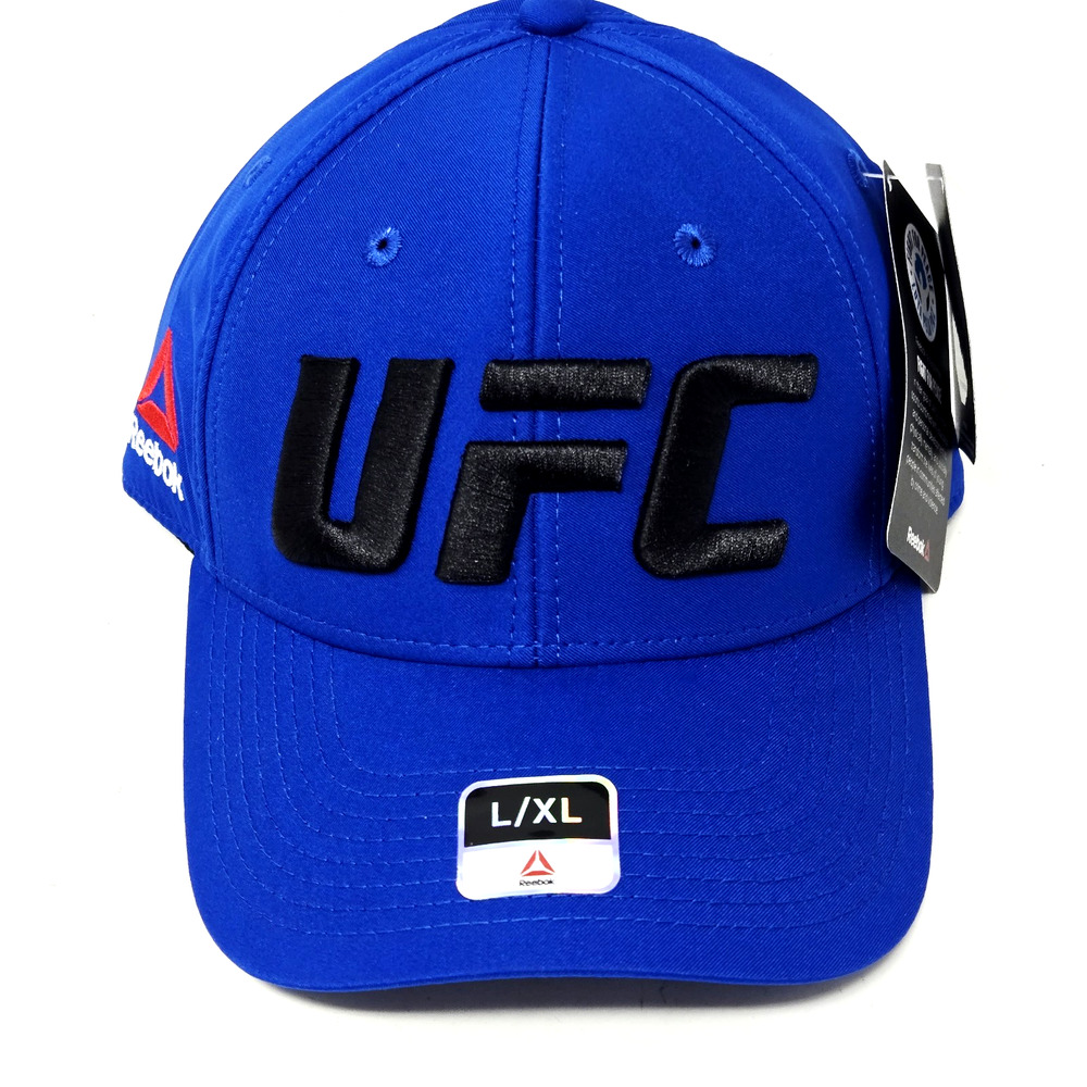 Reebok UFC Hat Blue/Black 3D Embroidered UFC Logo Superflex Size L/XL Cap